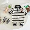 Mono de primavera y otoño para niños y niñas, estilo occidental, estilo coreano, a rayas, mono infantil de manga larga, bonito mono 0198A049