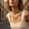 Collar Dulce Estilo Caramelo Arcoíris Chapado en Oro 18K Estilo Coreano Lujo Ligero Nicho Hada Cadena Clavícula Joyería Europea y Americana de Alta Gama