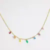 Collar de Diamantes Completo Collar de Gema de Color Apilado con Temperamento Acero de Titanio Oro de 18k Collar de Zirconia para Mujer Venta al por Mayor
