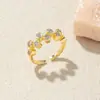 Anel de pétala em forma de coração transfronteiriço AliExpress doce fresco design de moda anel aberto feminino fabricantes atacado joias