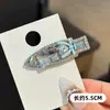 Pinza para el Cabello de Cristal Brillante Azul Claro Estilo Coreano para Mujer 2026 Nueva Moda Pinza para Flequillo Lateral Pasador de Gama Alta Pinza de Pico de Pato