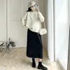 Roupa de maternidade para outono e inverno, suéter de tricô novo estilo, solto e doce, top de maternidade, saia de bolinhas, conjunto doce e que emagrece