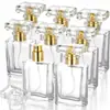 Botella de perfume cuadrada plana de vidrio de 30 ml con boquilla de pulverización, botella vacía para maquillaje, botella de perfume recargable portátil para viajes