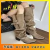 Botas Femininas de Cano Alto Super Bonitas Botas Arredondadas Botas Longas para Mulheres Petite Botas Femininas 2025 Bico Fino Emagrecedoras Botas de Equitação