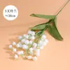 Buquê de flores artificiais de lírio-do-vale para decoração de cena, arranjo de lírio-do-vale de borracha macia realista de alta qualidade, flores artificiais de arte floral