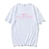 Camiseta Negra y Rosa World Tour Deadline Verano Manga Corta Hombre Unisex Streetwear Corea
