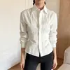 Camisa de Diseñador con Cuello para Mujer de la Fábrica Original, Moda Otoño 2026, Top de Manga Larga con Lazo a la Cintura, Ropa para Mujer Estilo Francés
