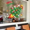 Adesivos de Janela de Natal Foguete Árvore de Natal Desenho Animado Papai Noel Animais Adesivos Eletrostáticos para Vidro Dupla Face Mesma Cor Vitrine