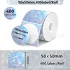 Novo Papel Térmico Laser de Ponto Holográfico Redondo Compatível com Phomemo M110 Papel de Etiqueta Térmica Prata 50mm
