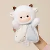 Brinquedo de pelúcia tipo puff, boneca de pelúcia de ovelhinha, fantoche de mão companheiro para apertar, brinquedo de pelúcia, presente de aniversário infantil para meninas