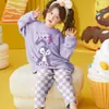 Pijama para Niña, Pijama Infantil de Medio Terciopelo, Terciopelo Coral de Dibujos Animados, Cálido y Suave, Engrosado para Otoño e Invierno, Ropa de Casa