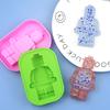 Molde de silicona para chocolate, molde para hielo, serie de bloques de construcción, robot individual, suplemento alimenticio para niños, venta al por mayor puntual