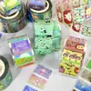 Pegatinas Originales con Etiqueta de Purpurina en Stock para Diarios, Pegatinas en Rollo, Pegatinas de Etiqueta, 10 Diseños en un Ciclo, Pegatinas Lindas para Decoración de Diarios