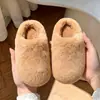 Chinelos de algodão infantis, design fofo de laço, nova coleção outono/inverno 2026, chinelos de inverno para casa com solas antiderrapantes e forro de fleece