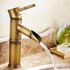 Torneira Antiga Toda em Cobre Estilo Europeu Bambu Torneira de Bambu Torneira Cascata Bacias Pastorais Básicos Básicos Torneira Quente e Fria