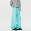 Pantalones Deportivos Casuales de Calle para Hombre, Tendencia de Primavera y Otoño para Pareja, Resistentes, Holgados, Pierna Ancha, Dobladillo Curvo, de Largo hasta el Suelo