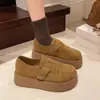 Sapatos Femininos Melaad com Sola Grossa Estilo Birkenstock 2026 Novo Modelo Primavera Versátil Aumentadores de Altura Sapatos Fechados