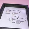 Plata Esterlina 925 Diamante Gancho para la Oreja Cuerpo de Plata para Mujer Elegante Simple Importado Perla Aretes Colgantes Ojo de Gato Grulla para la Oreja