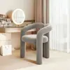 Silla de maquillaje casera color crema, taburete de tocador, silla para salón de uñas, diseño simple y elegante, adecuada para dormitorios, silla de ocio para una persona, estilo popular
