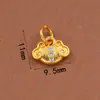 Accesorios Antiguos Vietnamitas de Oro de Arena Alta Retención de Color Cuentas Espaciadoras Colgante de Zirconio Incrustado de Durazno Cadena de Extensión para Pulsera y Collar Joyería DIY