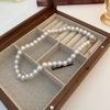 Collar Apilado Retro de Perlas de Zirconio Lujo Ligero Francés Cadena para Suéter Versátil Nicho Temperamento Joyería al Mayoreo