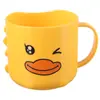 Taza de Cepillo Infantil de Dibujos Animados Creativa Taza Simple para Enjuague Bucal Doméstica Adorable Bebé Resistente a Caídas Pato Amarillo Plástico Taza de Dientes