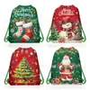 Bolsa Navideña No Tejida Wf062 Bolsa Promocional para Regalos Bolsa de Almacenamiento Decorativa de Papá Noel con Cordón