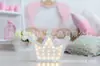 Artesanato em Madeira Estilo Coroa Luz Noturna LED Iluminação Residencial Infantil Formato de Coroa de Pequena Princesa
