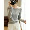 Esquentando~Super macia e elástica! Camiseta Base Feminina Outono Inverno Acetato Lã Liocel Malha Fina Escovada Gola Redonda Manga Longa