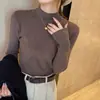 Nuevo Suéter de Punto Negro de Cuello Alto Otoño/Invierno para Mujer, Elegante, Ajustado, Capa Interior Base, Top Cálido