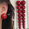 Pendientes Retro de Cuentas de Pan Oversize, Pendientes de Perla Sencillos y Personalizados de Aguja de Plata S925 Exagerados de Gama Alta