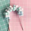 Decoración Pastel Horneado Nuevo Estilo Ins Banquete Bebé Pastel Luna Llena Bola de Pelo Arco Decoración Tarjeta Pastel Enchufe