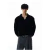 Suéter Retro Americano Estilo Old Money con Cuello Polo Texturizado para Hombres y Mujeres, Punto Holgado de Alto Nivel Estilo Perezoso para Otoño e Invierno