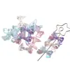 Laço transparente colorido com furos verticais contas soltas DIY acessórios de cabelo feitos à mão corrente para celular materiais de acessório de joia