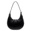 Nuevo estilo japonés nicho piel de vaca bolso media luna semicírculo bolso luna bolso de hombro portátil para mujer bandolera bolso dumpling bolso de axila