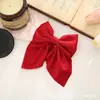 Moda Cruzada Europeia e Americana Simples Cor Sólida Laço Grampo de Cabelo Francês Doce Fofo Bico de Pato Presilha de Cabelo Acessório de Cabelo Atacado