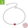 Amuleto plateado Pulsera de plata esterlina Amor Simple Nuevo chapada en platino moda Pulsera de plata S925 joyería SCB182