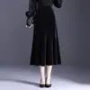 Nueva falda estampada de cintura alta para mujer, nueva moda otoño 2026, elegante y estilizada, falda de sirena de longitud media, moderna