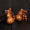 Doce Signos del Zodiaco Calabaza de Madera de Durazno con Llavero de Barra de Oro Hebilla de Cinturón de Cuero Colgante de la Suerte Zodiacal Regalo de Negocios