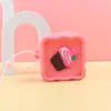 Bolsa de almacenamiento de silicona, bolsa para llaves de agujero cuadrado mini, colgante DIY para niños, bolsa para auriculares, monedero lindo de dibujos animados