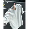 Moda de verano transfronteriza: Camiseta de manga corta para hombre, estilo americano, bordada, patchwork, cuello redondo, para pareja, manga corta, hombro normal