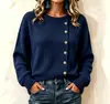 Otoño/Invierno 2026 Nuevo Transfronterizo Europeo y Americano Amazon Prendas de Punto Holgadas Cómodas Botones Color Sólido Versátil Manga Larga Ropa de Mujer