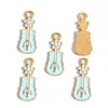 Colgante de Nota Musical de Guitarra Esmaltada Colorida Serie de Instrumentos de Piano Accesorios para Joyería DIY Encanto para Llavero W505