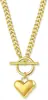 Colar Exquisito em Forma de Coração Dourado Mais Vendido no Exterior para Mulheres, Colar com Pingente da Moda em Ouro 14K/Prata em Forma de Coração Fofo