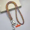 Cuerda Trenzada Colorida Gruesa con Bloques de Color y Hebilla en Forma de Corazón para Colgar Fundas de Teléfono, Adecuada para Hombres y Mujeres, Duradera y Cómoda