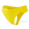 Calcinha fio dental feminina lisa de cor sólida estilo europeu e americano, sexy para yoga e fitness, cintura baixa, seda gelada, secagem rápida, design de peça única que levanta o bumbum