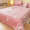 Almohadilla de Cama Estampada de Felpa de Leche Colchón Dormitorio Estudiante Persona Sola Almohadilla Protectora de Cama Engrosada Otoño e Invierno Habitación Cálida Almohadilla para Colocar