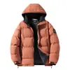 Venda Direta de Fábrica Outono Inverno Masculino Cardigan Espesso para Exterior Punhos à Prova de Vento Casaco de Algodão Proteção Contra Frio Capuz Textura Quente Jaqueta