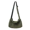Bolso de Lona Lavada Estilo Japonés con Caída Relajada, Bolso Cruzado para Mujer, Bolso de Clase Artística, Bolso de Cartero, Bolso de Hombro Informal para Hombre
