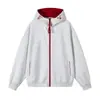 Sudadera con capucha bicolor con cremallera para hombre, marca de tendencia nueva primavera/otoño 2026, chaqueta con capucha versátil deportiva casual holgada